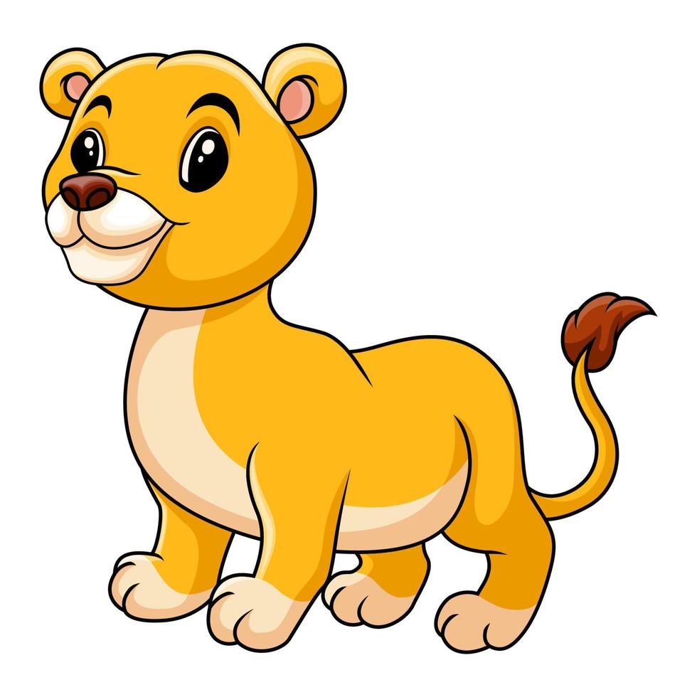 Cute funny baby lion cartoon vector