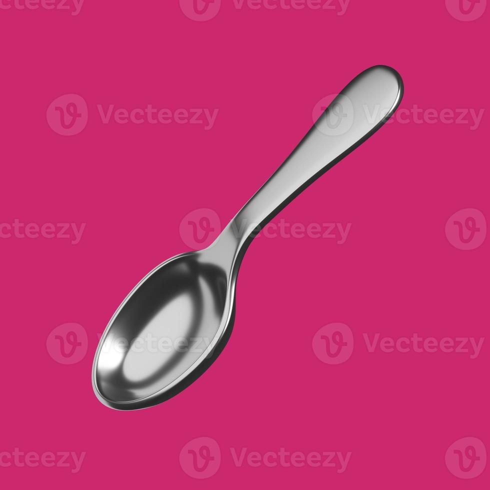 Simple Style 3D Rendering of Spoon. Isolated Image photo