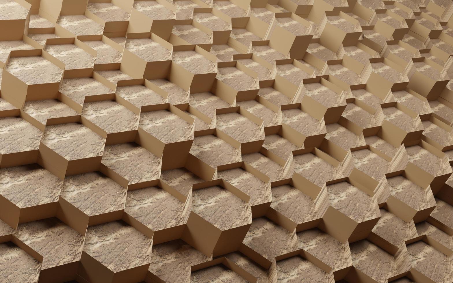 Abstract wood texture hexagon concept 3d background photo
