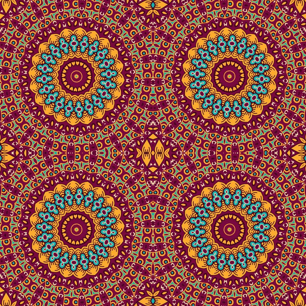 A seamless pattern with colorful mandalas vector