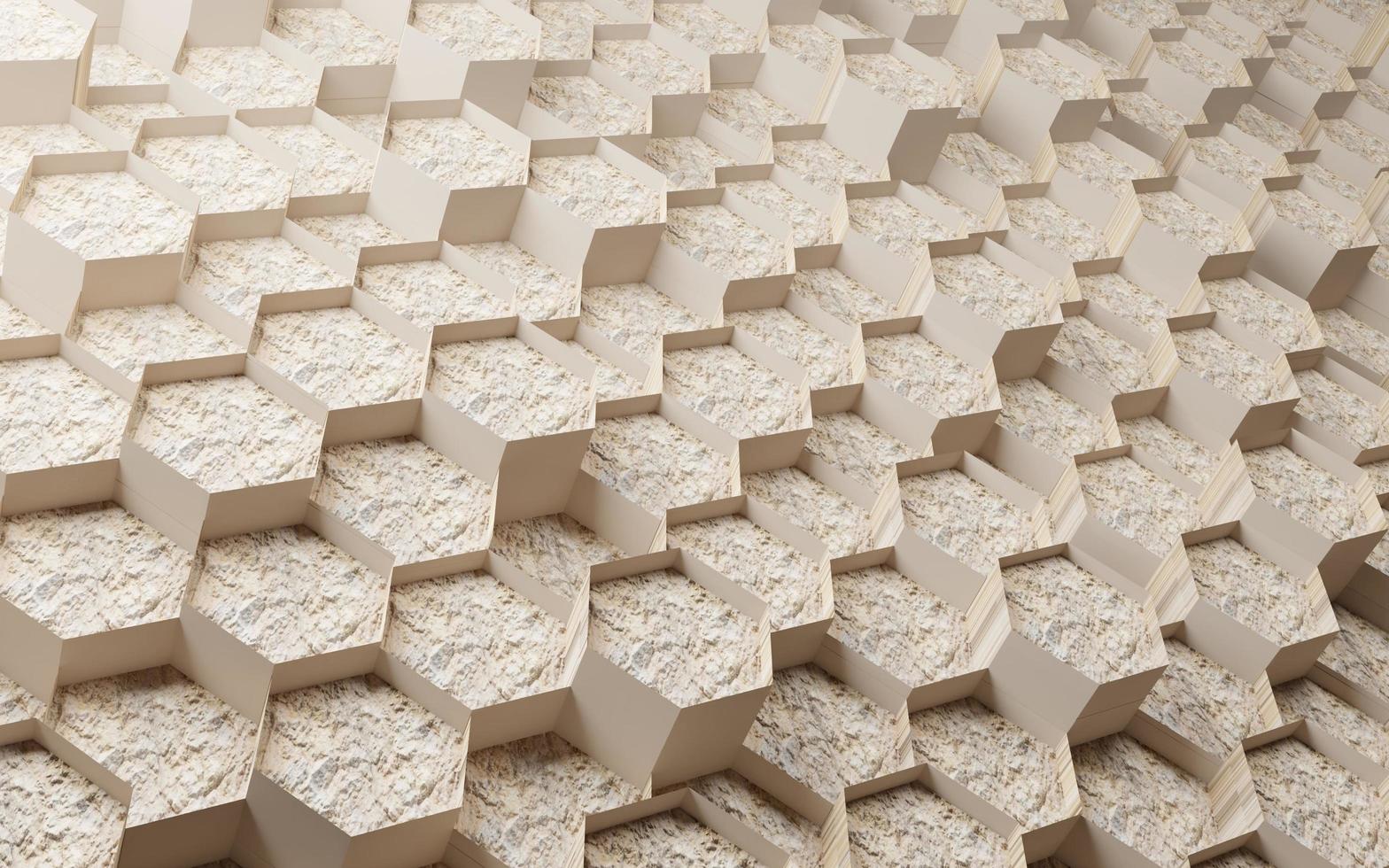 3d hexagon background with texture photo