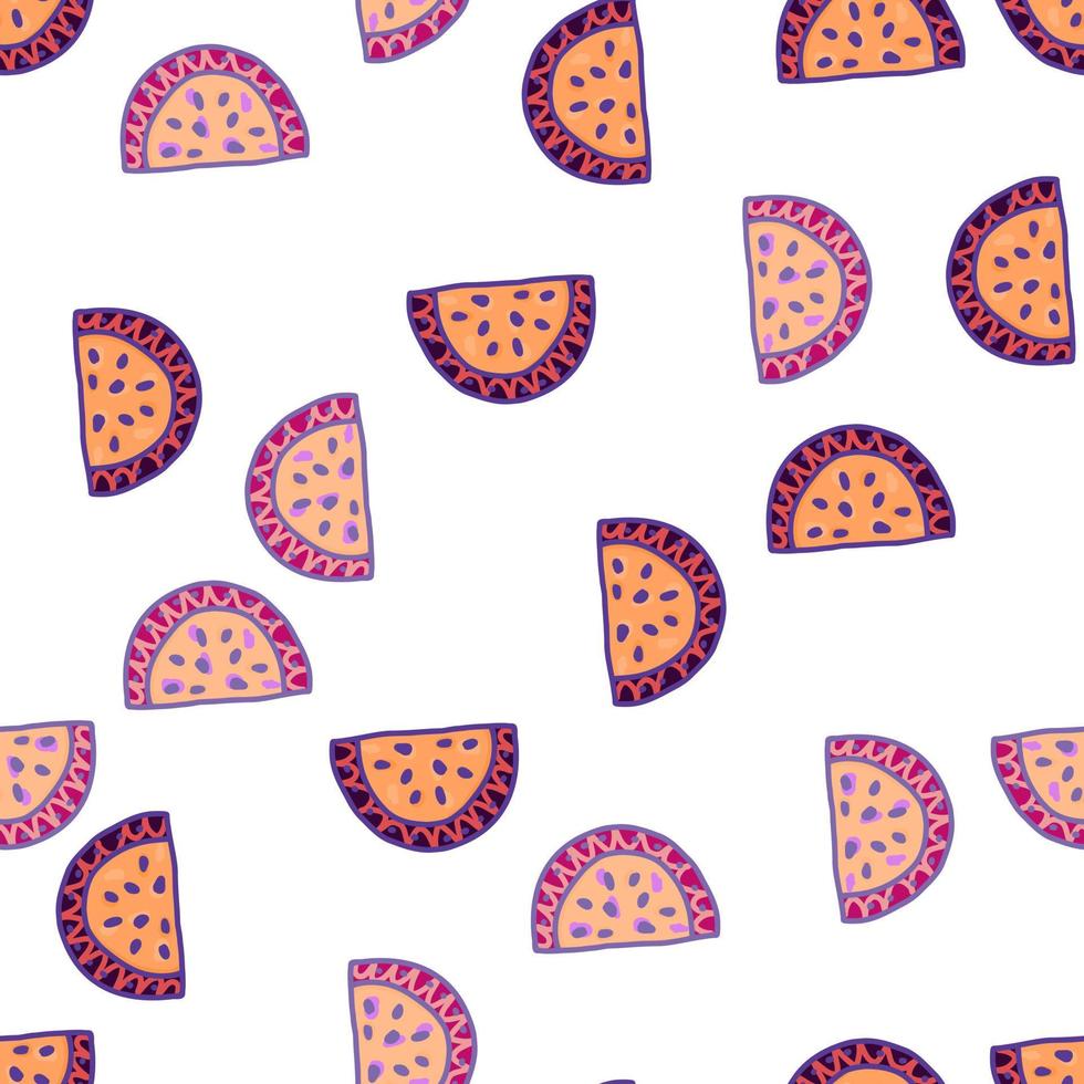 Seamless pattern with watermelon slices. Cute fruit backdrop vector