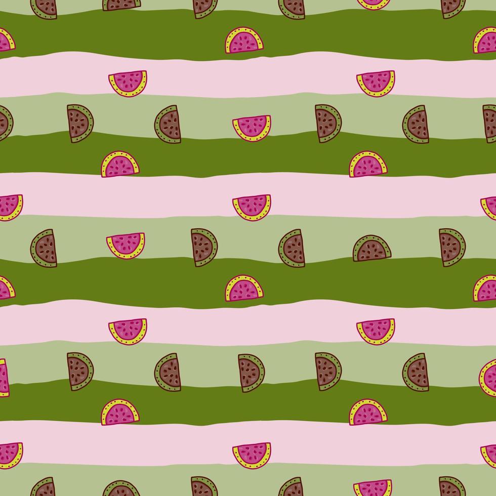 Seamless pattern with watermelon slices. Cute fruit backdrop vector