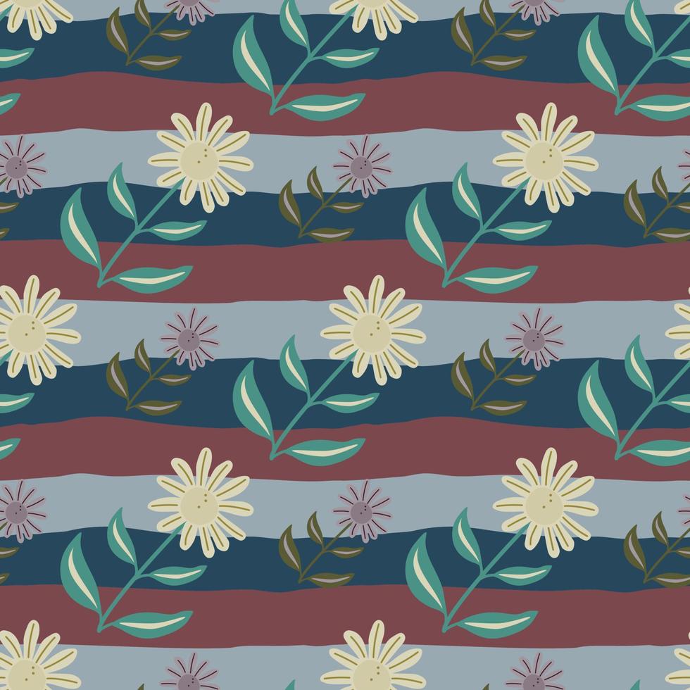 Simple flower seamless pattern. Elegant botanical background. Abstract floral wallpaper. vector