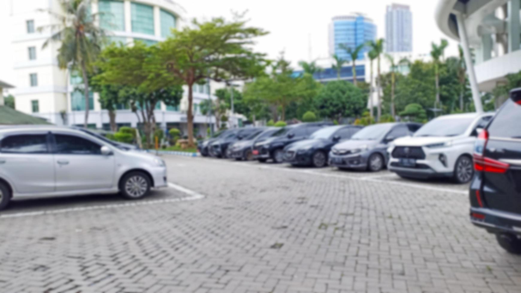 Photo of a car park with a blurred background