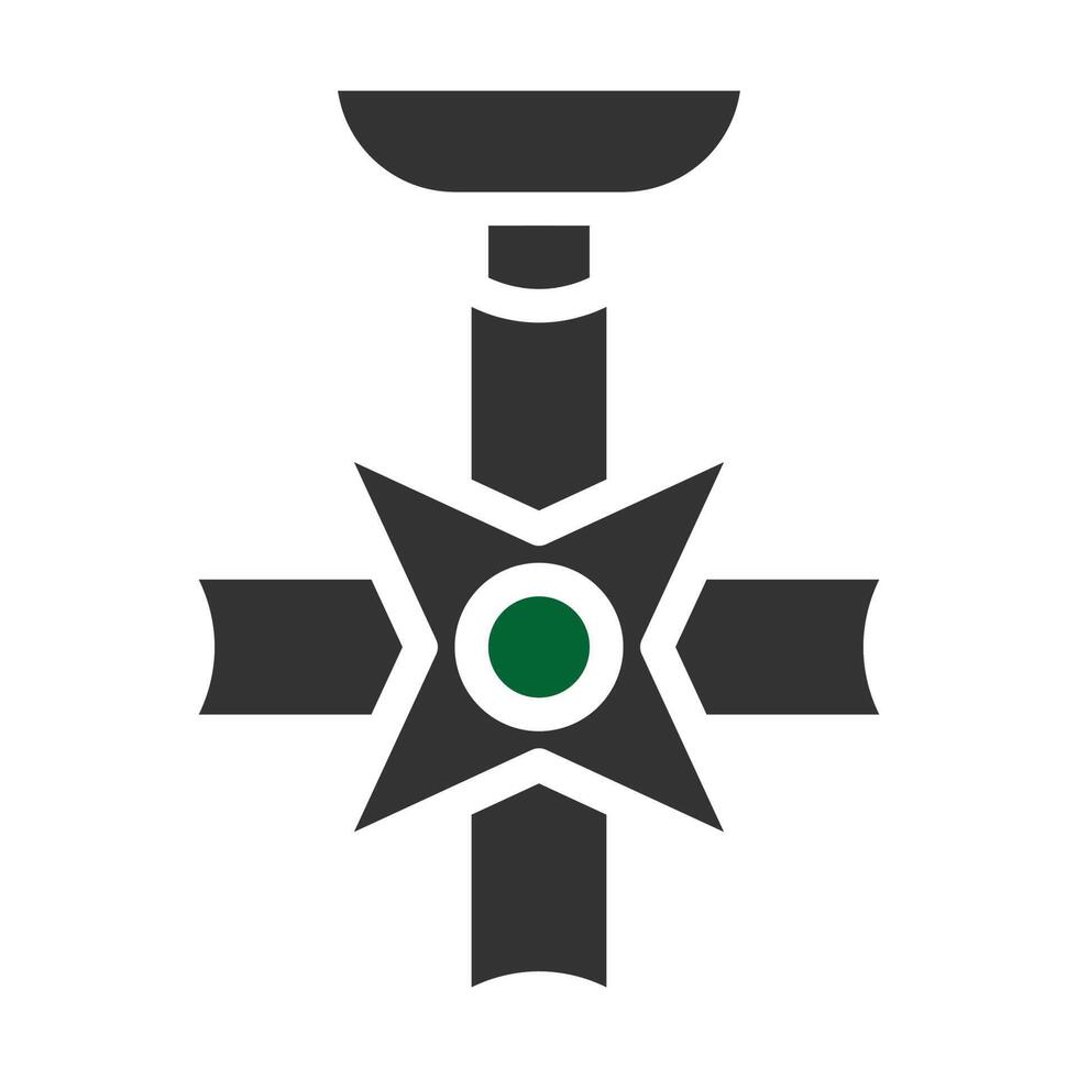 medal icon solid style grey green colour military illustration vector army element and symbol perfect.