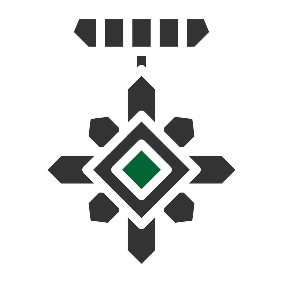 medal icon solid style grey green colour military illustration vector army element and symbol perfect.