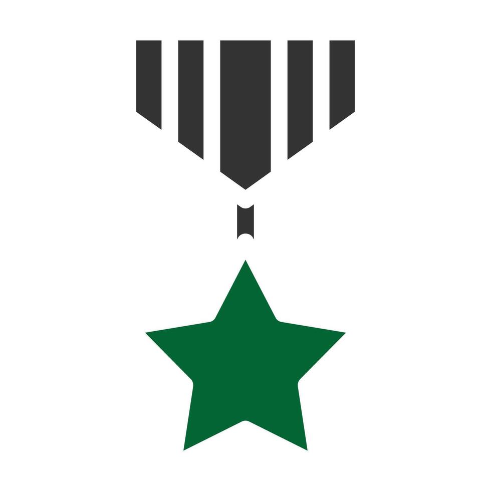 medal icon solid style grey green colour military illustration vector army element and symbol perfect.