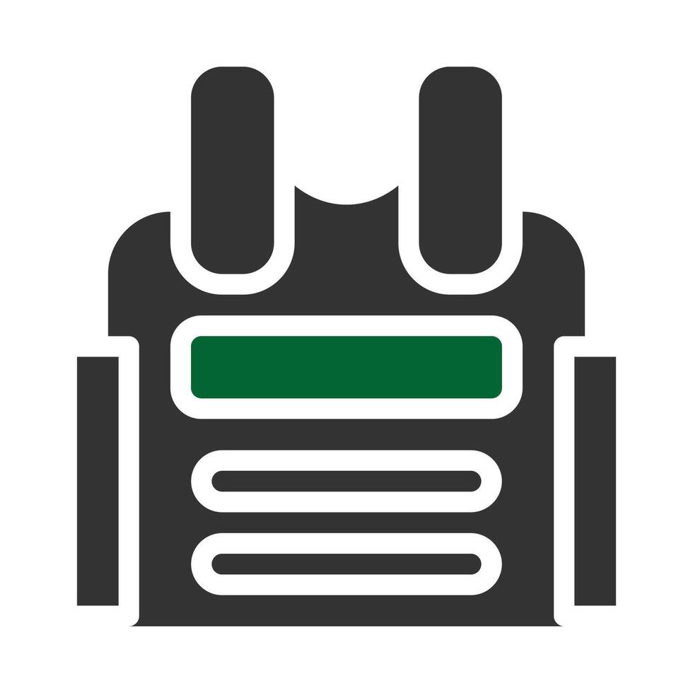 armor icon solid style grey green colour military illustration vector army element and symbol perfect.