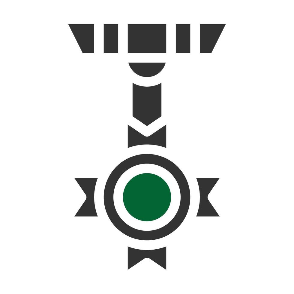 medalla icono sólido estilo gris verde color militar ilustración vector Ejército elemento y símbolo Perfecto.