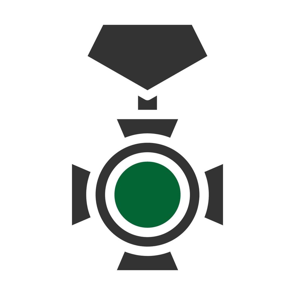 medal icon solid style grey green colour military illustration vector army element and symbol perfect.