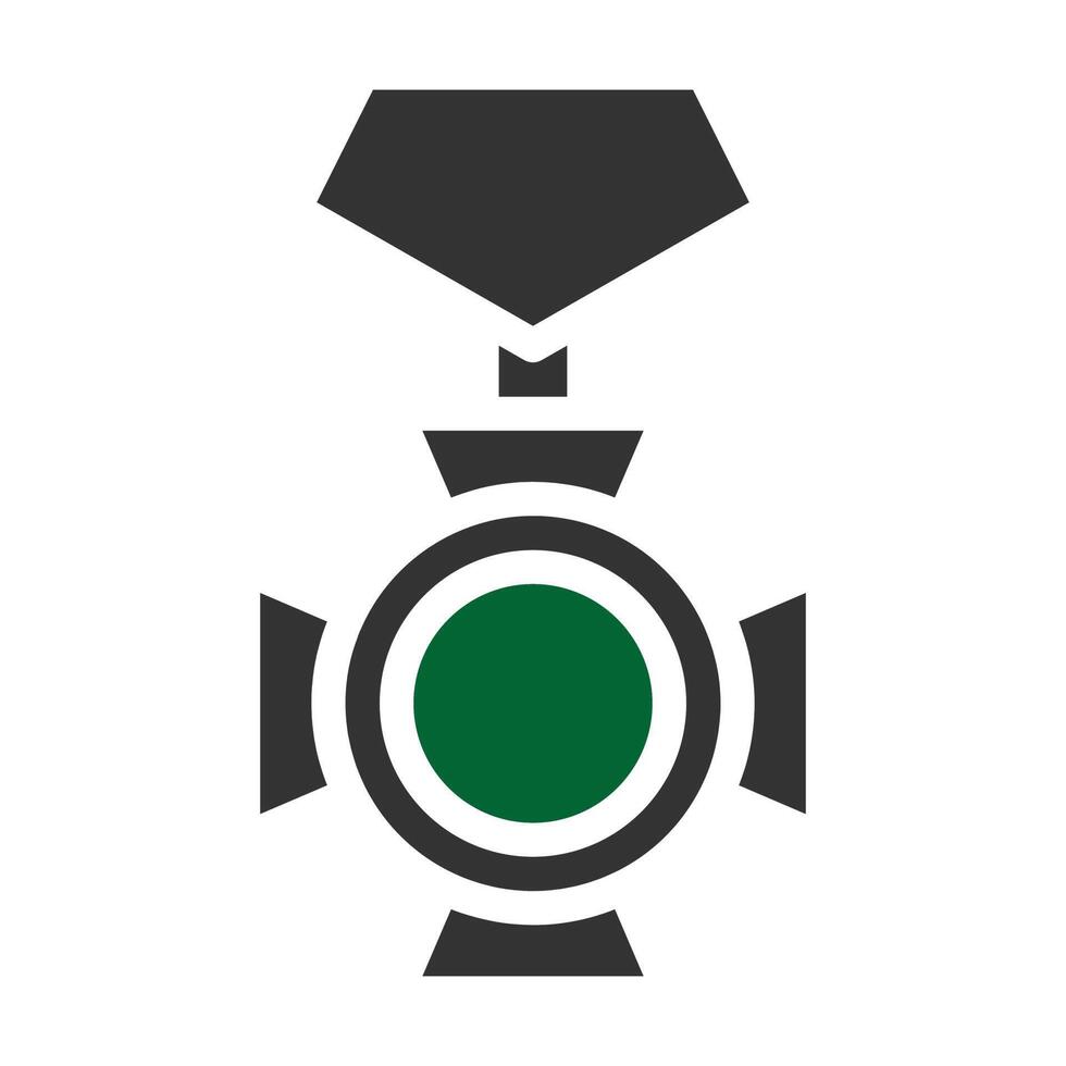 medalla icono sólido estilo gris verde color militar ilustración vector Ejército elemento y símbolo Perfecto.