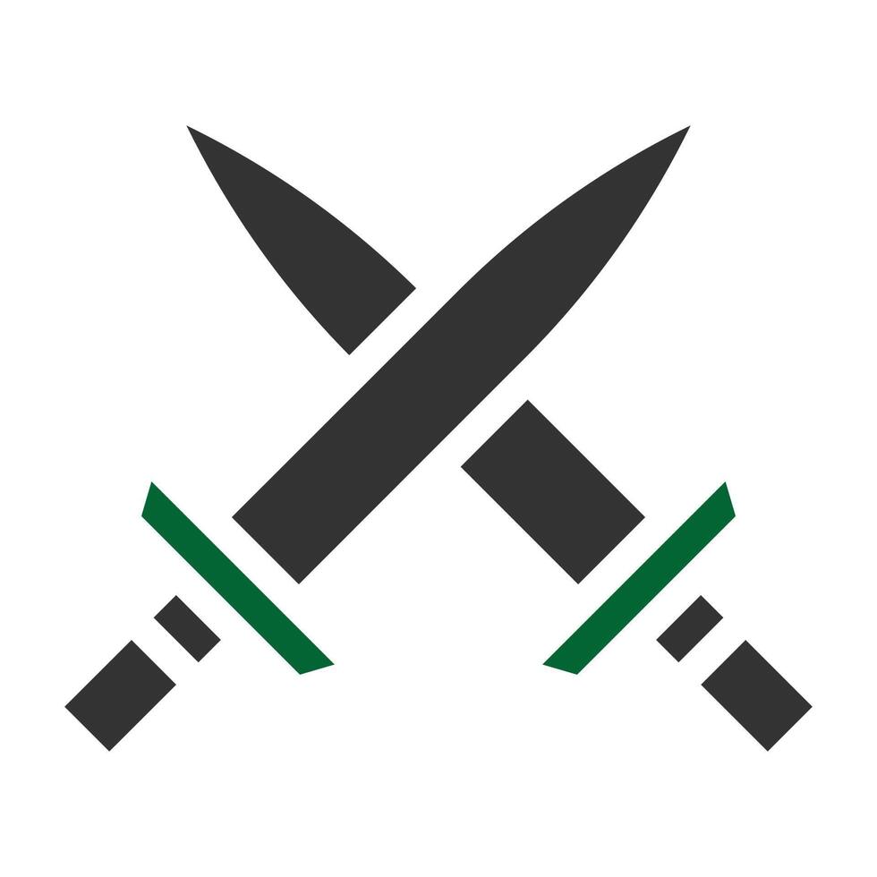sword icon solid style grey green colour military illustration vector army element and symbol perfect.