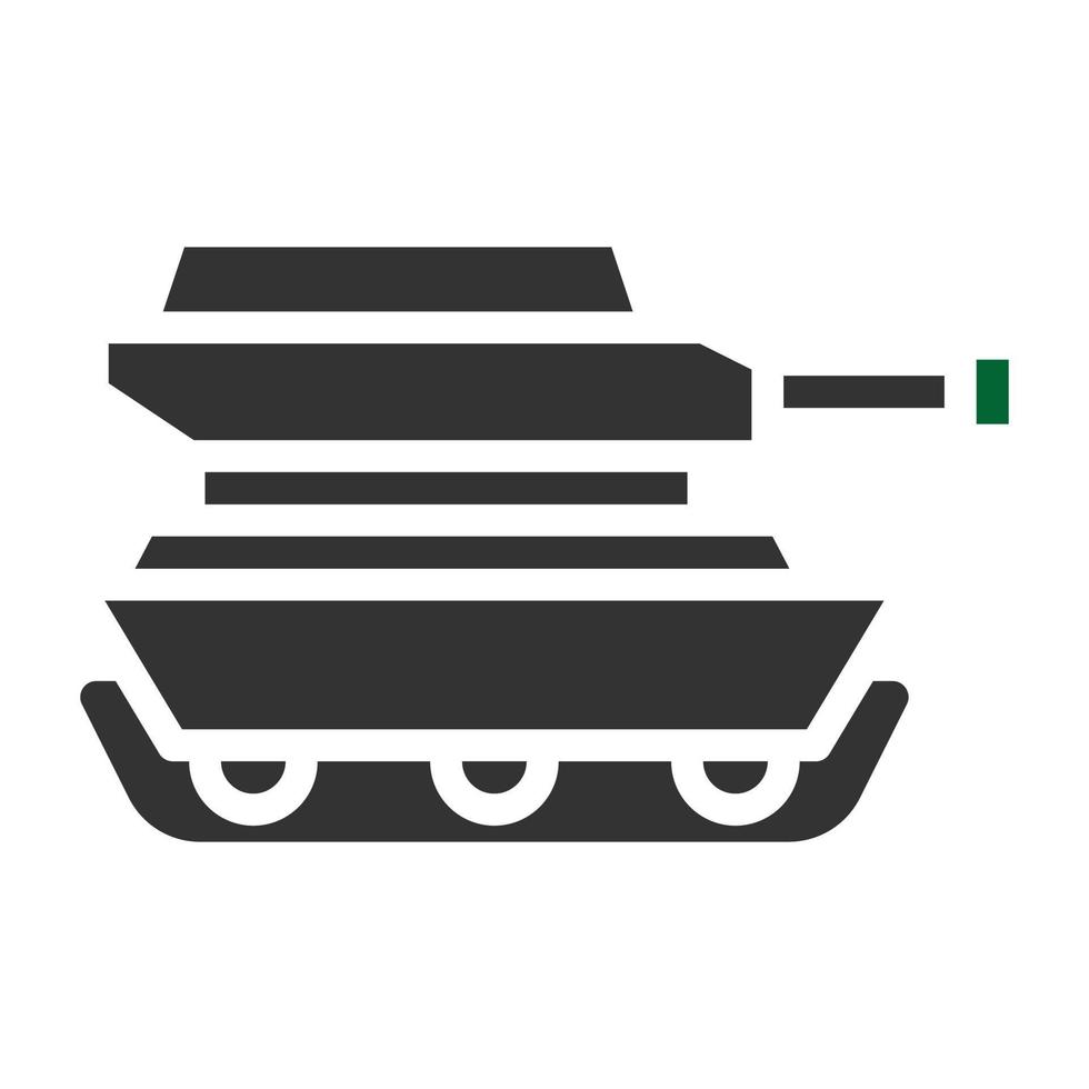 tanque icono sólido estilo gris verde color militar ilustración vector Ejército elemento y símbolo Perfecto.