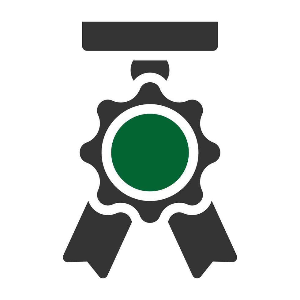 medal icon solid style grey green colour military illustration vector army element and symbol perfect.