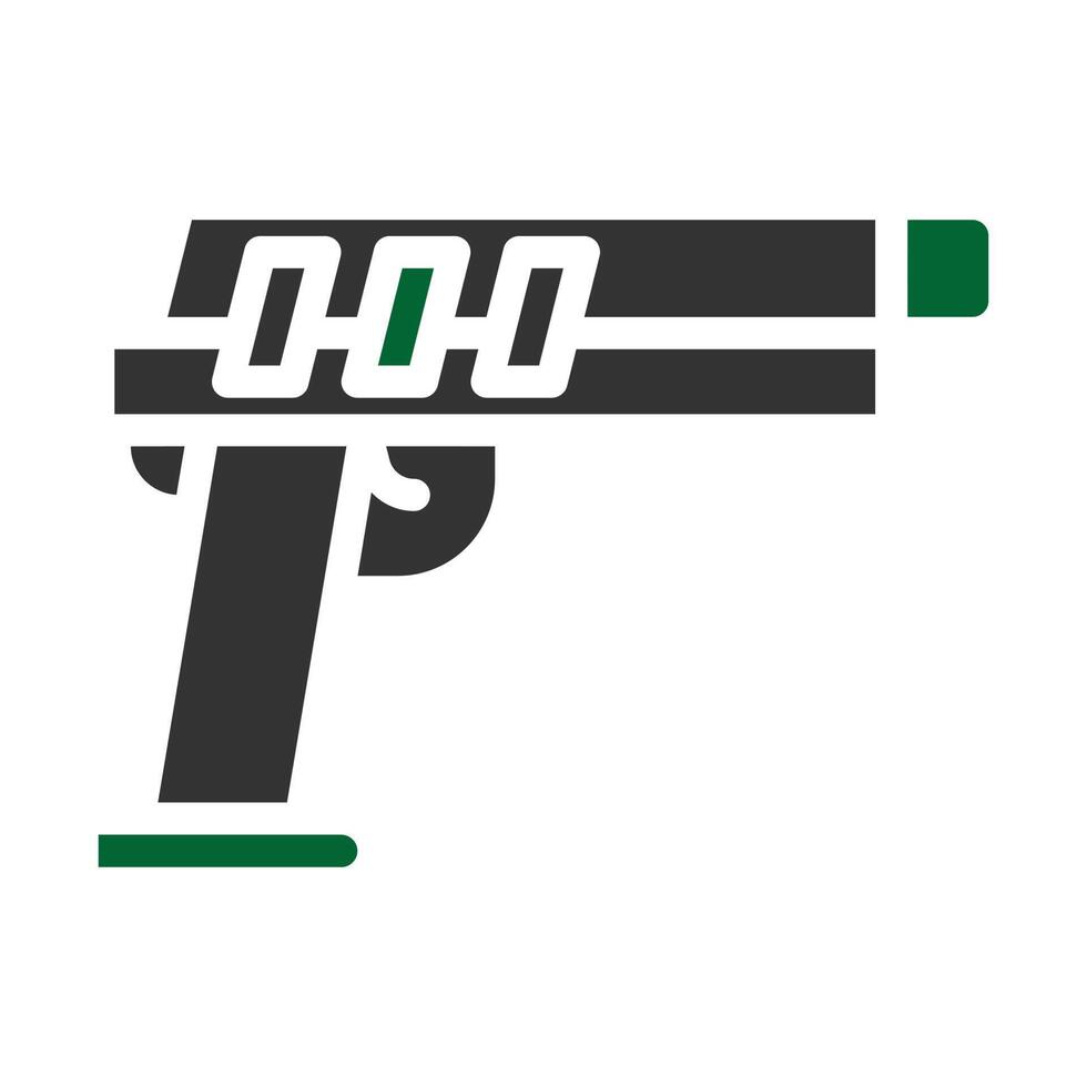 pistola icono sólido estilo gris verde color militar ilustración vector Ejército elemento y símbolo Perfecto.