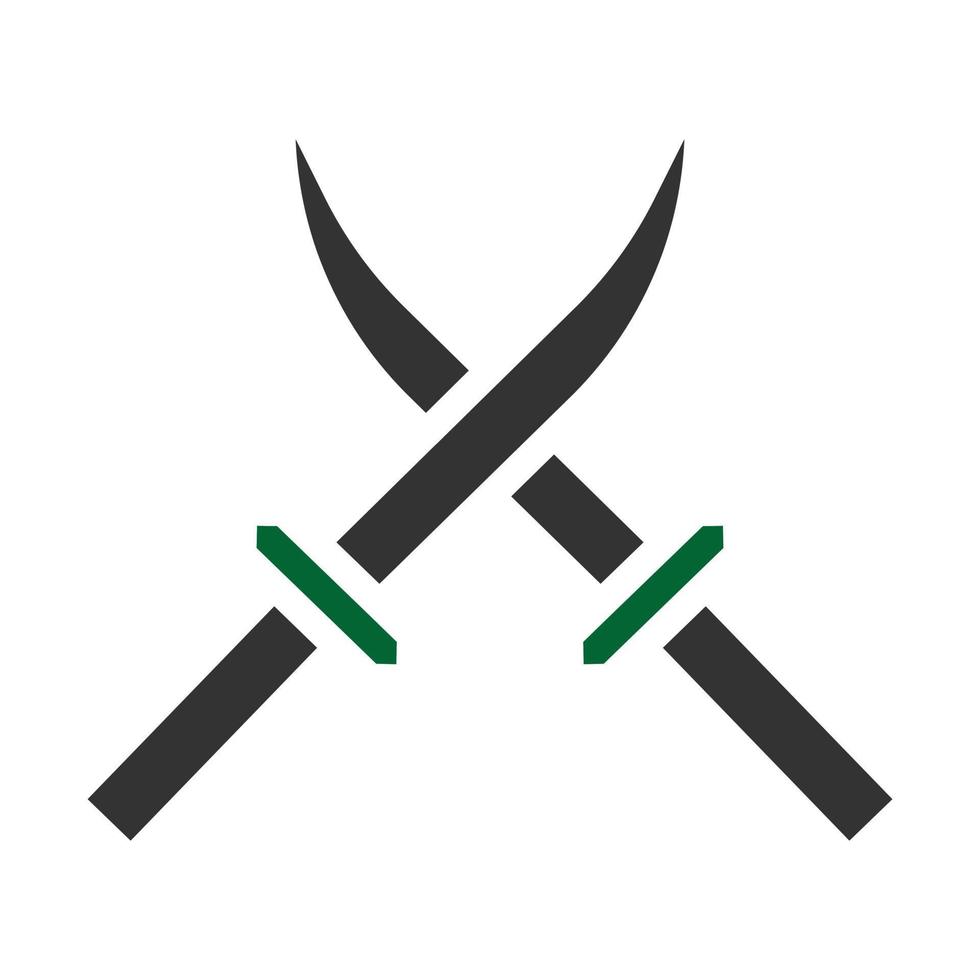 espada icono sólido estilo gris verde color militar ilustración vector Ejército elemento y símbolo Perfecto.