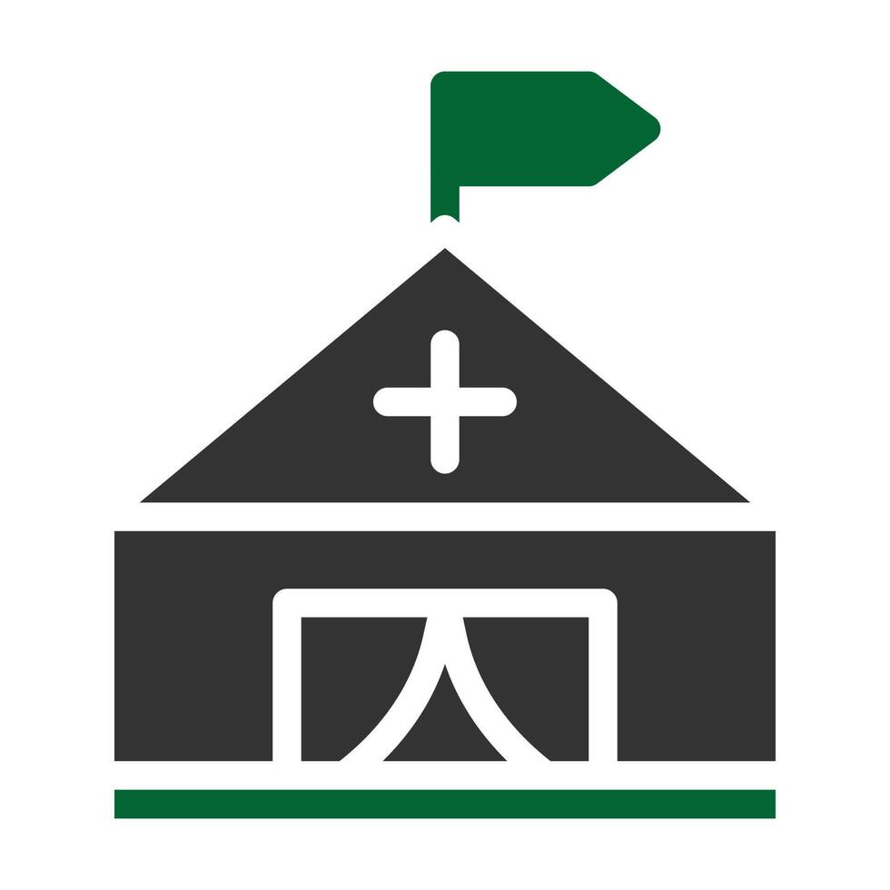 tent icon solid style grey green colour military illustration vector army element and symbol perfect.