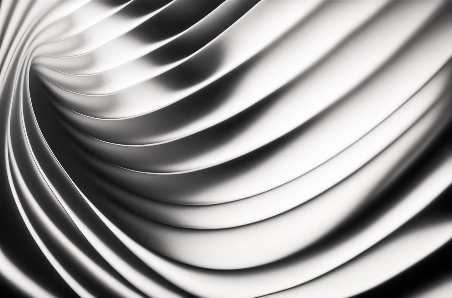 Abstract chrome wave curve modern on a luxury silver background photo
