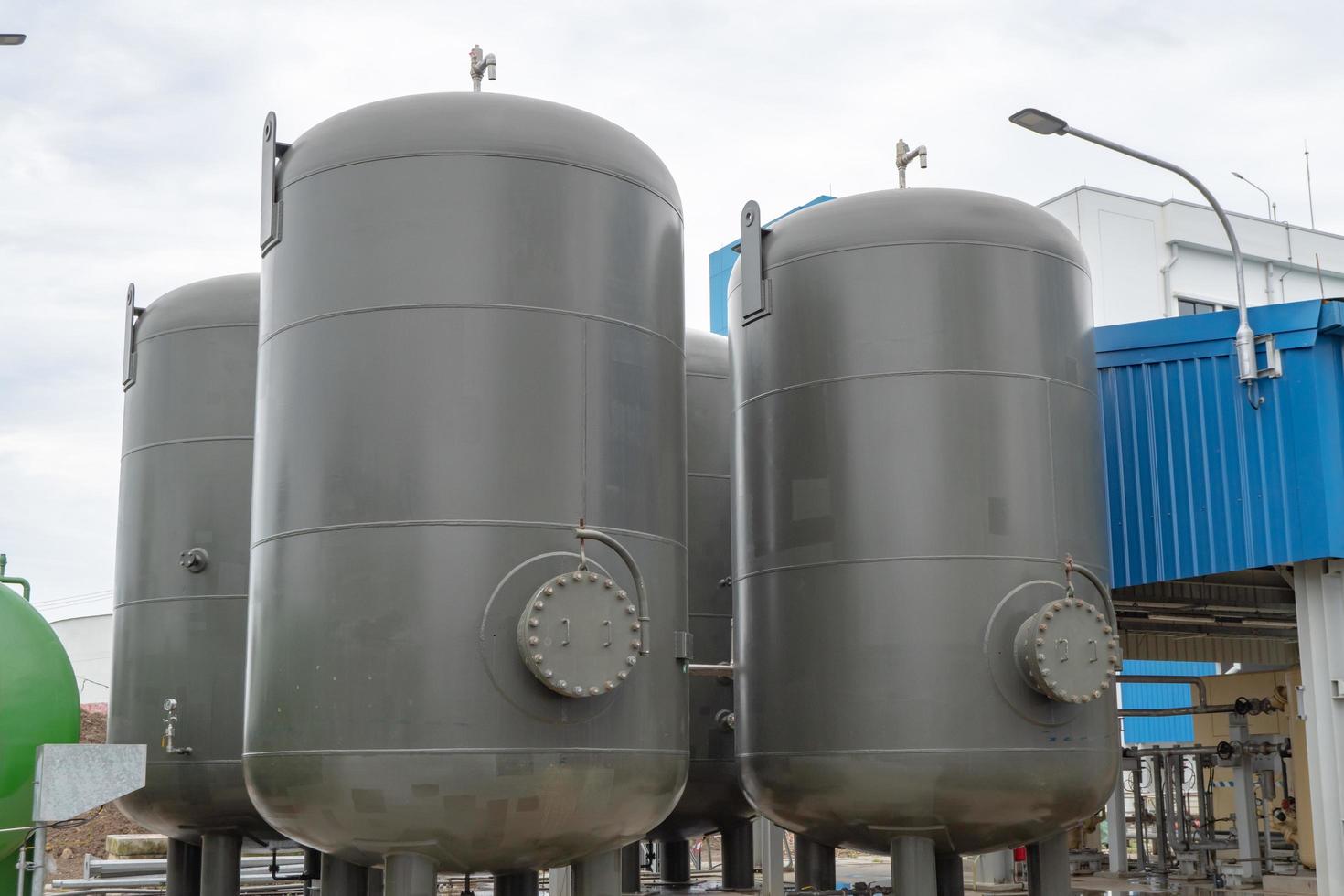Air receiver tank for air compressor on power plant project. The photo is suitable to use for industry background photography, power plant poster and electricity content media.