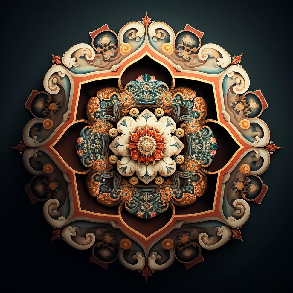 Pattern remind those of a mandala, a spiritual symbol of Buddhism and Hinduism photo