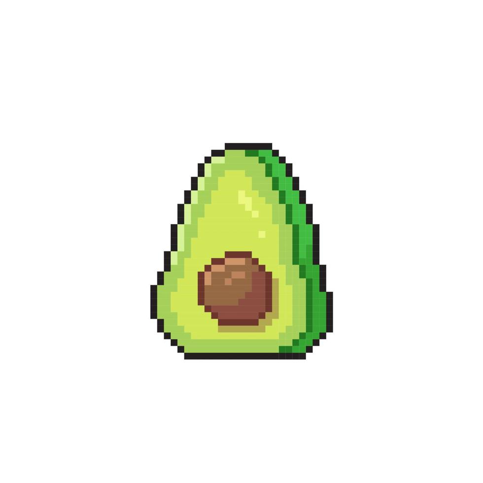 avocado in pixel art style vector