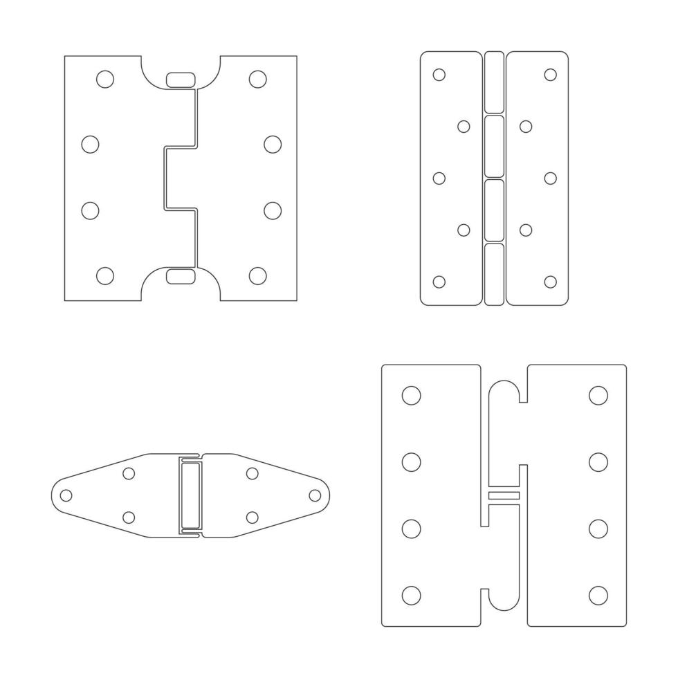 a set of door hinge icons vector