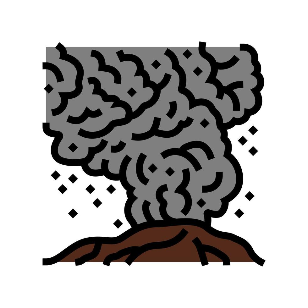 ash cloud volcano color icon vector illustration