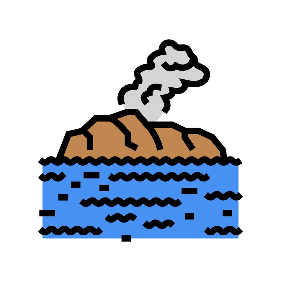 island volcano color icon vector illustration