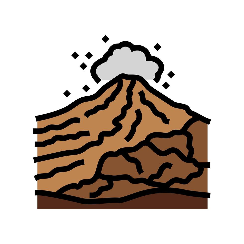 volcán rock paisaje color icono vector ilustración