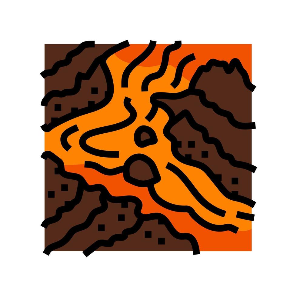 lava fluir color icono vector ilustración