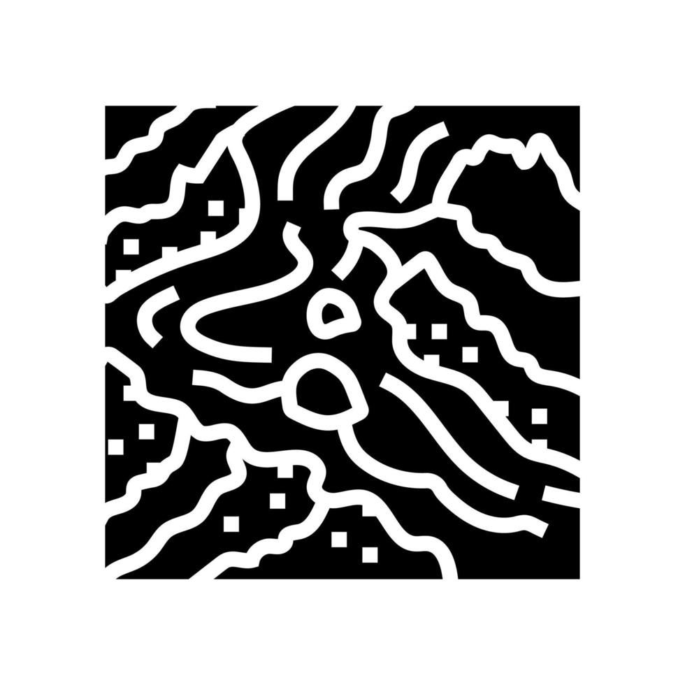 lava fluir glifo icono vector ilustración