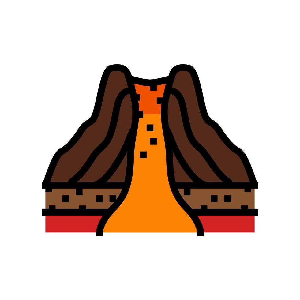 volcanic domes lava color icon vector illustration
