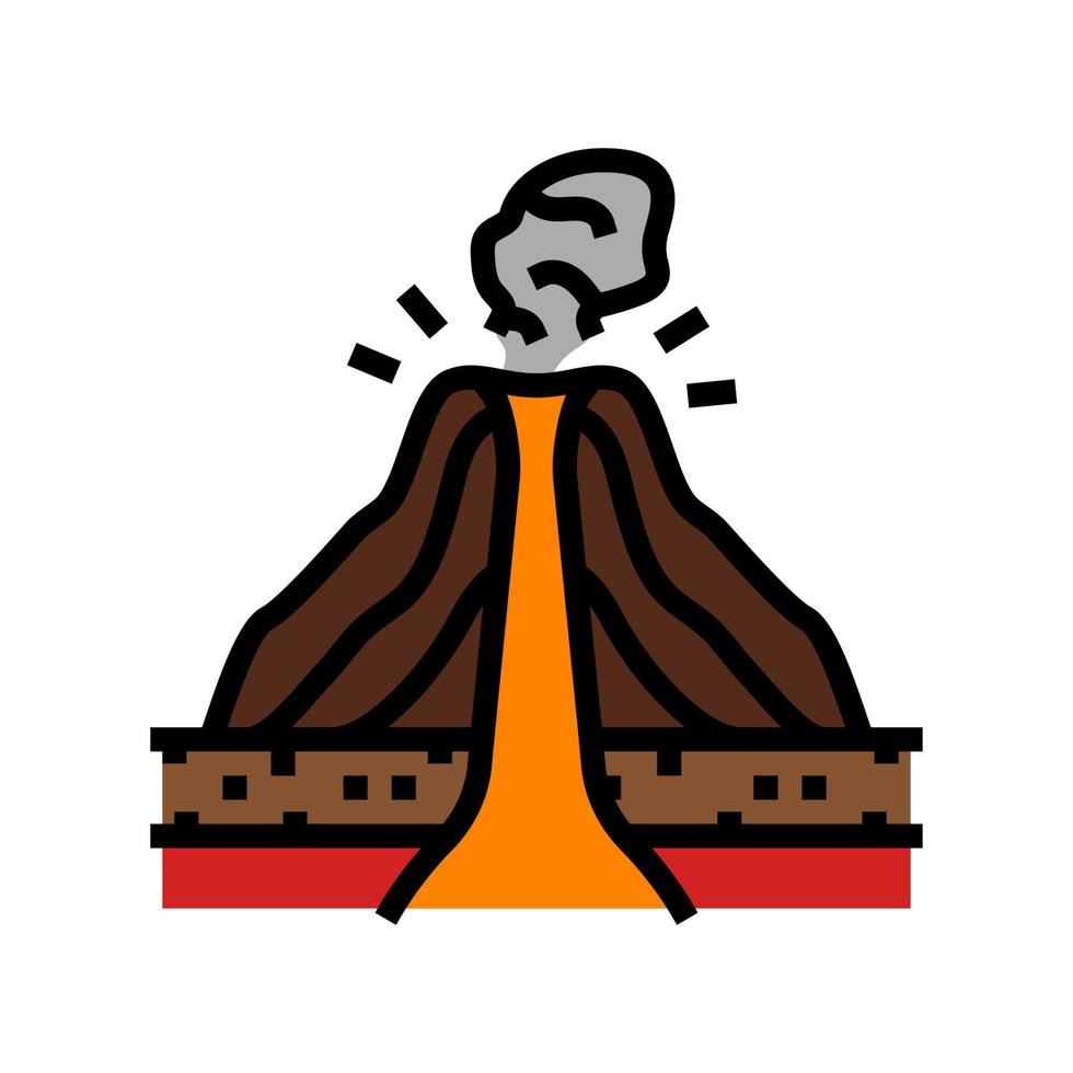 cinder cones lava color icon vector illustration