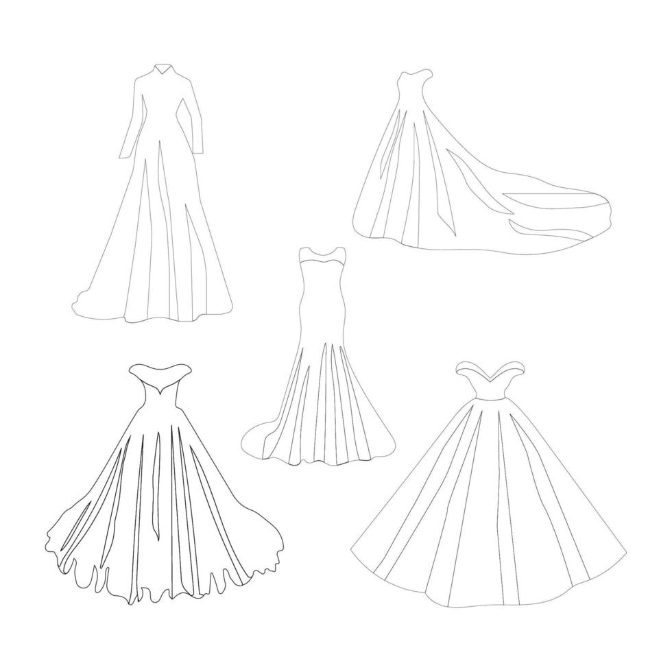 icono de vestido de novia vector