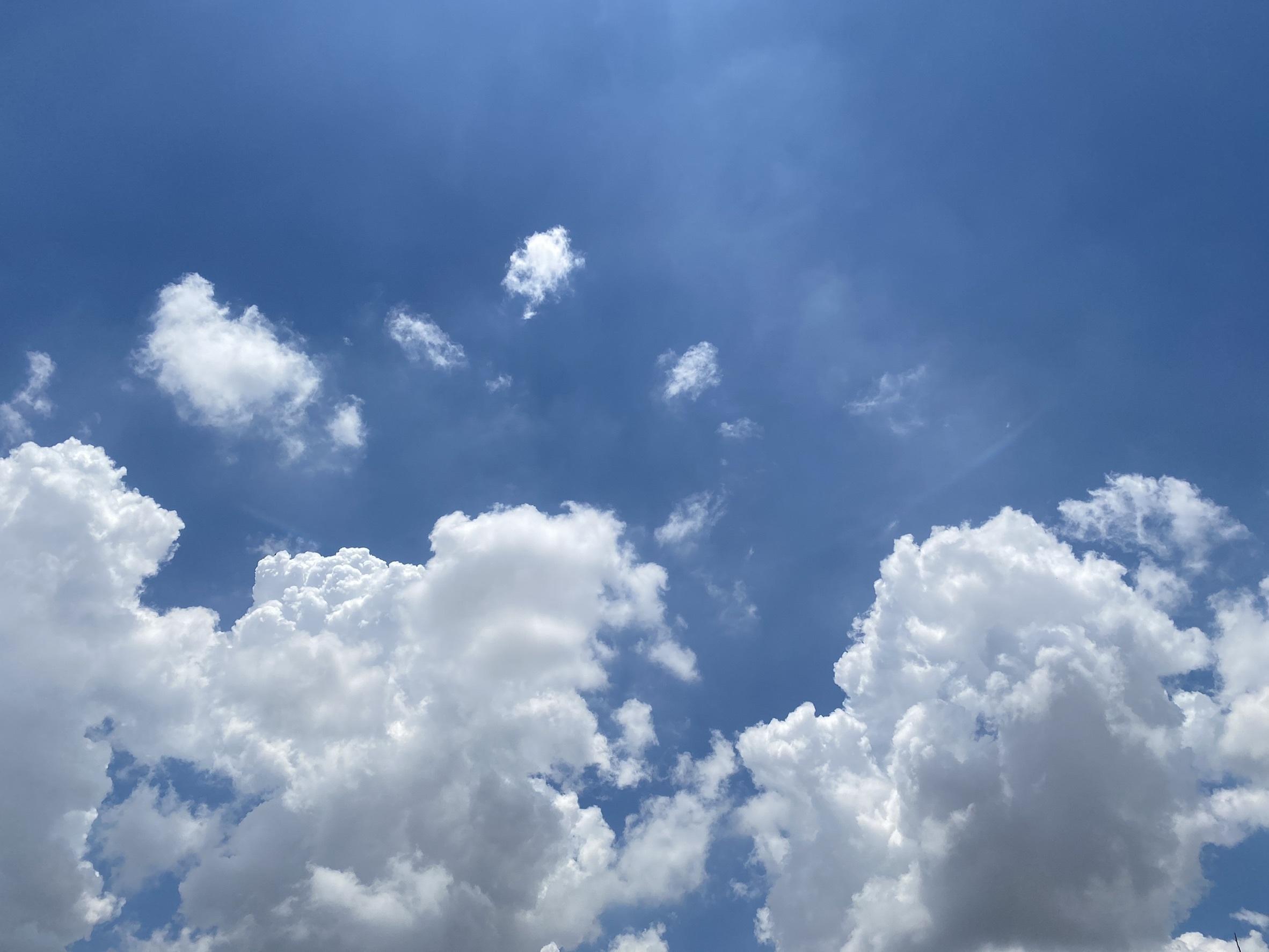 Abstract rain cloud blue sky and white clouds sky background with space