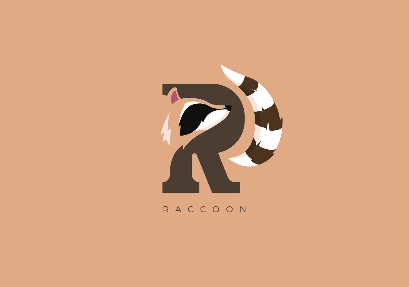 RACCOON R MONOGRAM, VECTOR LOGO