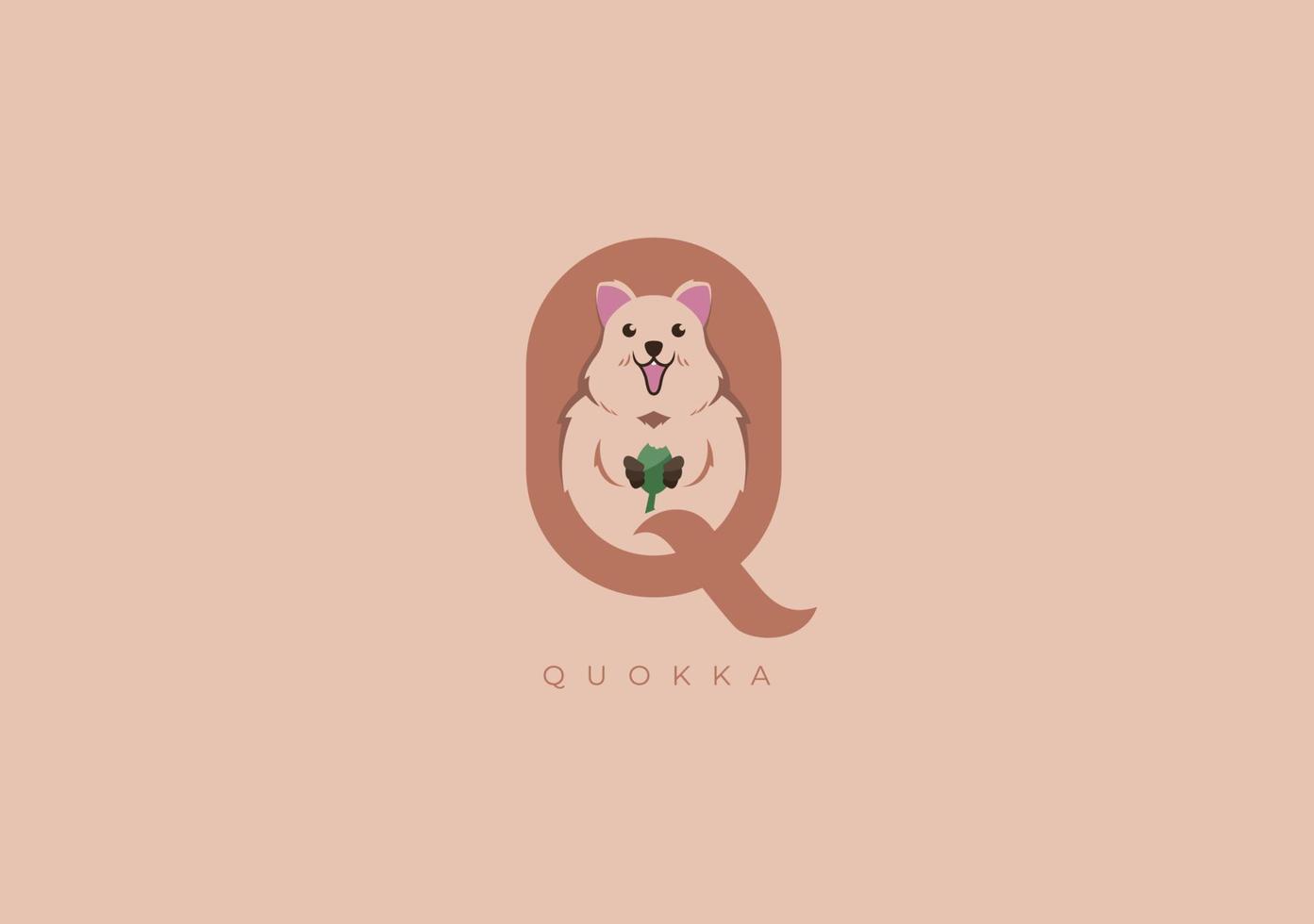 quokka q monograma, vector logo