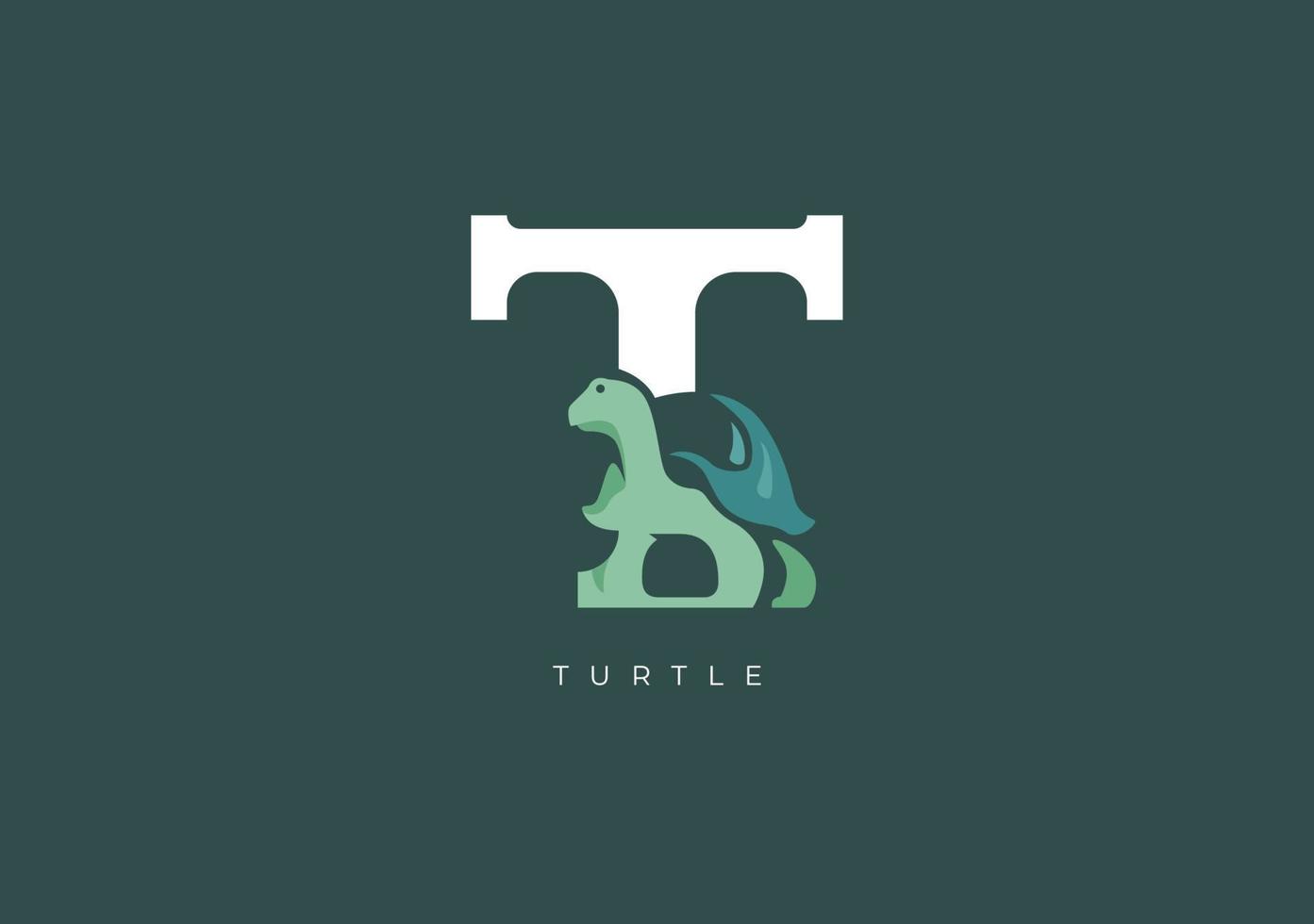 TURTLE T MONOGRAM, VECTOR LOGO