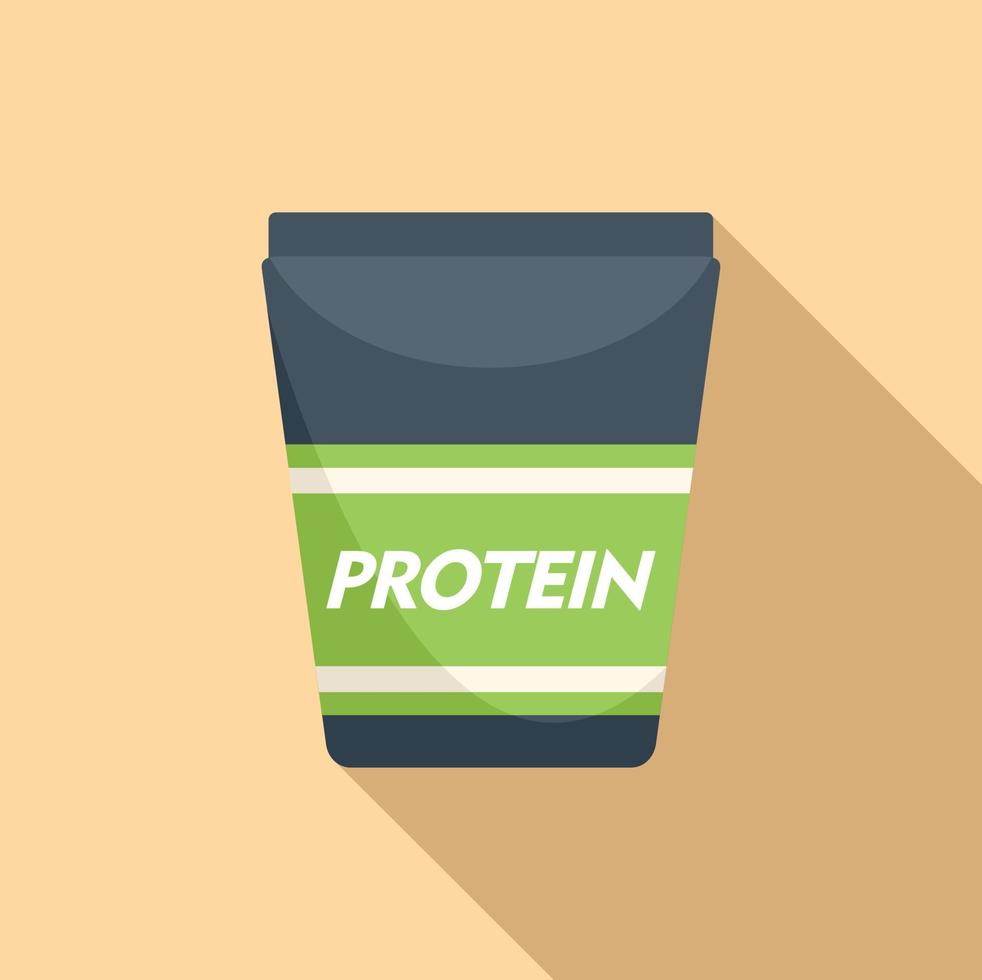 proteína paquete icono plano vector. comida vitamina vector