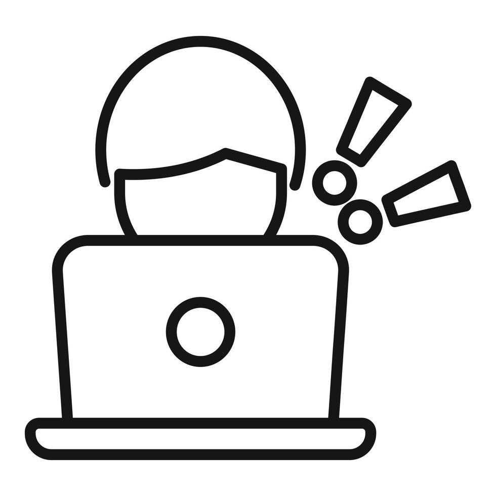 Laptop rush job icon outline vector. Business person vector