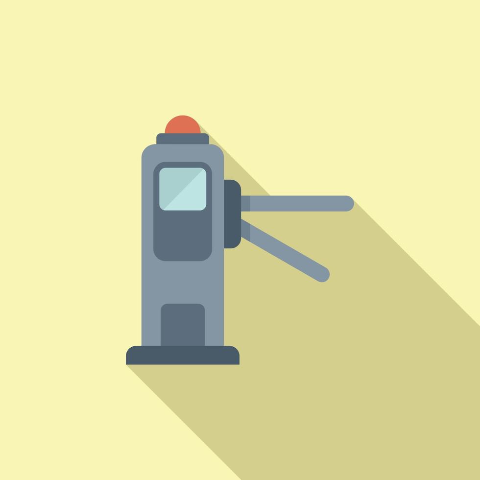 Automatic gate barrier icon flat vector. House security vector