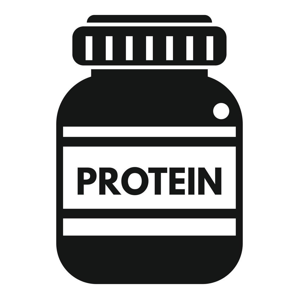 proteína tarro icono sencillo vector. comida nutrición vector