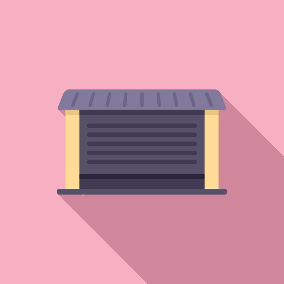 Garage door icon flat vector. Automatic gate vector