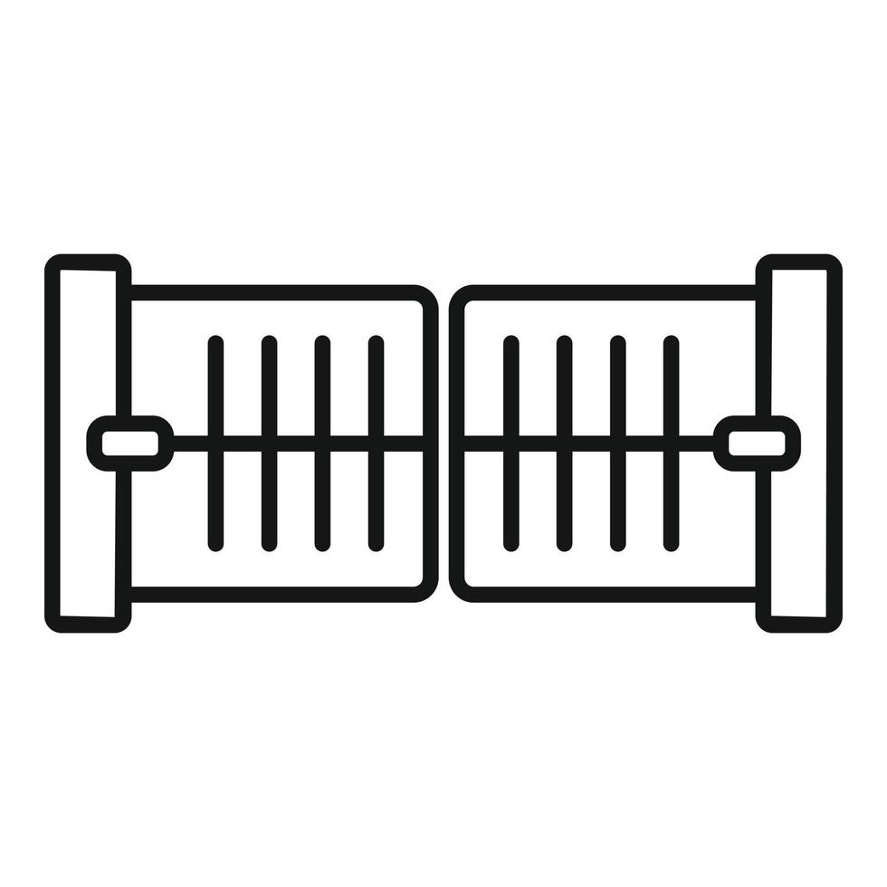 Automatic barrier icon outline vector. Gate fence vector