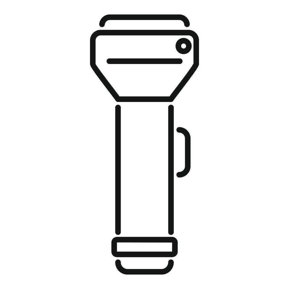 Old flashlight icon outline vector. Travel equipment vector
