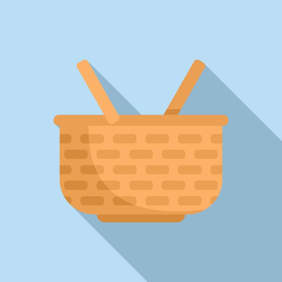 comida cesta icono plano vector. vacío bolso vector