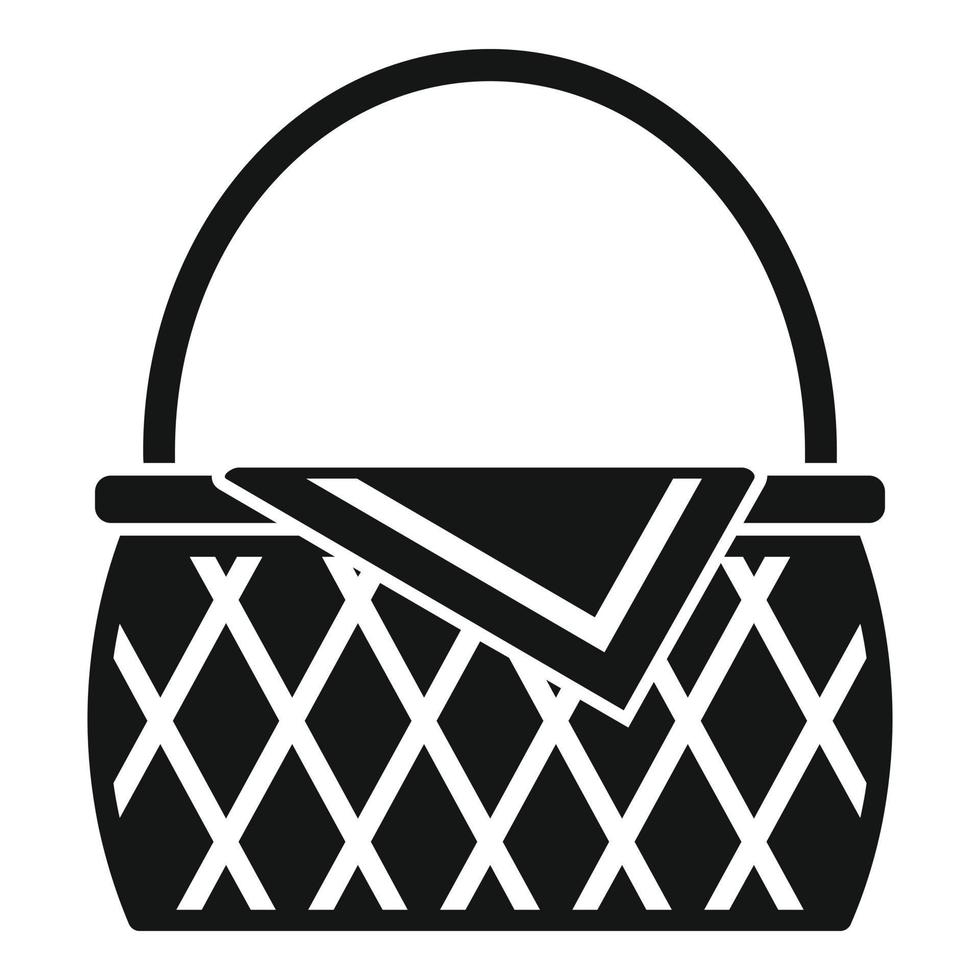 Hamper basket icon simple vector. Picnic bag vector