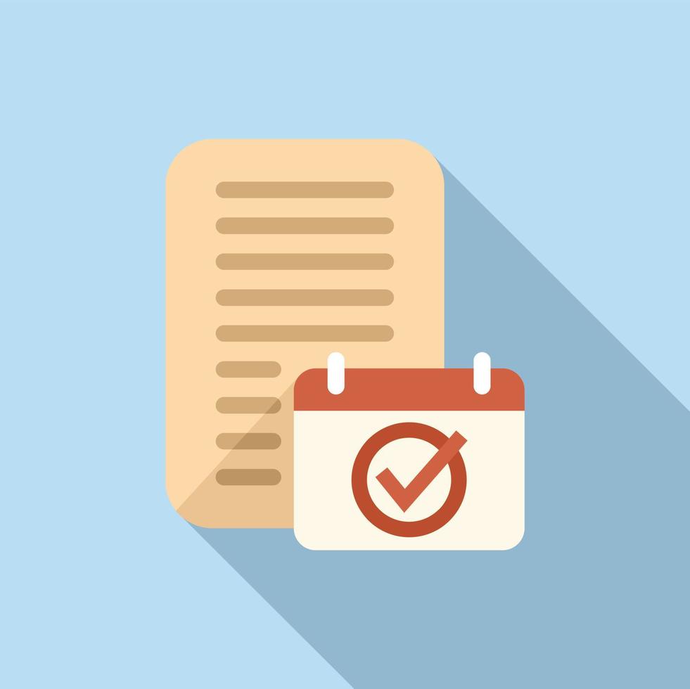 Calendar report icon flat vector. Document data vector
