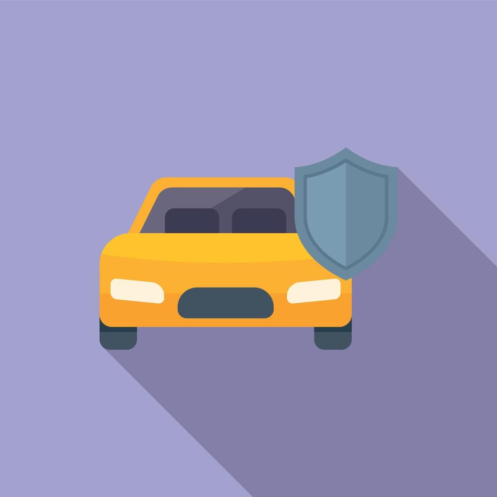 Secured new car icon flat vector. Business risk vector